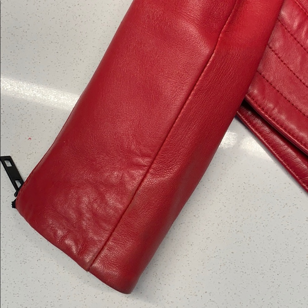rag & bone Red Leather Jacket - Picture 4 of 6